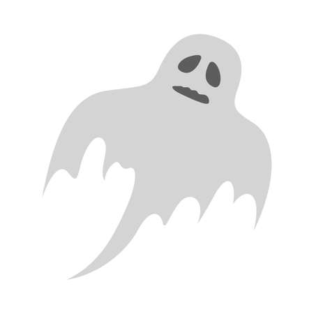Ghost character. Spooky halloween silhouette. Horror costumeのイラスト素材