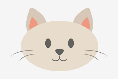 Cat head. Cute and funny animal. Kitten smile, adorable petのイラスト素材