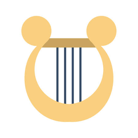 Harp or lyre icon. Symbol of music instrument, antiqueのイラスト素材