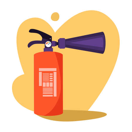 Red extinguisher. Emergency equipment for using in dangerのイラスト素材