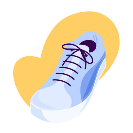 Sport shoe, sneakers with shoelace. Jogging footwear.のイラスト素材