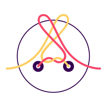 How to tie your shoe laces instruction. Guide for childのイラスト素材