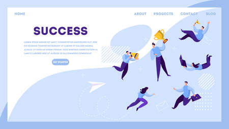 Success concept. Winning in competition. Getting rewardのイラスト素材