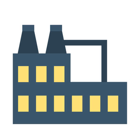 Factory icon. Industrial building, idea of air pollutionのイラスト素材