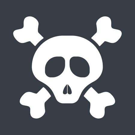Skull and bine icon. Death symbol. Idea of danger and toxic.のイラスト素材