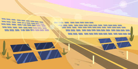 Solar panel on the ground. Idea of alternative energy