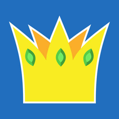 Crown icon. King gold accessories. Idea luxury and authority.