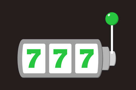 Slot machine and lucky seven on it. Casino jackpotのイラスト素材