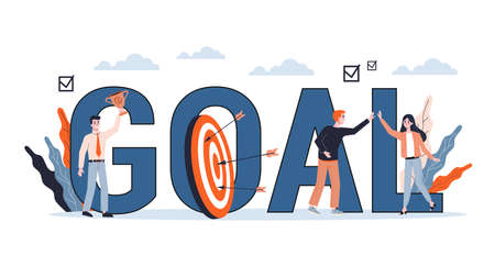 Business goal concept. Idea of moving towards successのイラスト素材