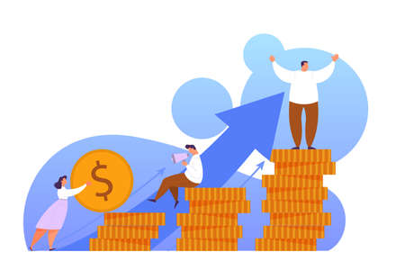 Increase revenue design of web banner concept. Idea of capital growth and finance investment....