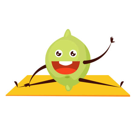 Happy sport lime stretching in the gym.のイラスト素材