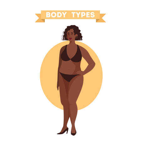 Female body shapes. Triangle and rectangle, pearのイラスト素材