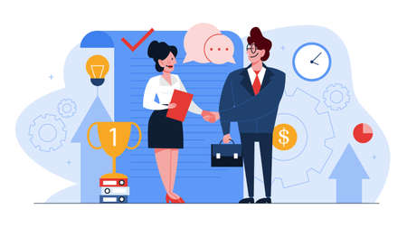 Contract concept. Official agreement, idea of partnershipのイラスト素材