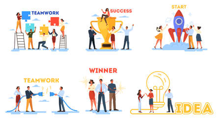 Business concept. Idea of strategy and achievement in teamwork.のイラスト素材