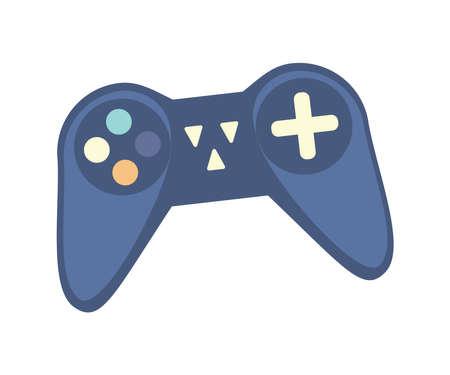 Wireless controller for game console. Game gadget for entertainment, gaming device, video game joypad isolated vector illustration.