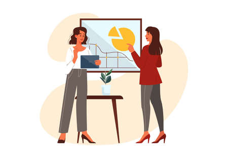 Group of business people at work, office meeting. Professional communication. Isolated flat vector illustrationのイラスト素材