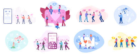 Social media concept. Using network for posting and sharing content.のイラスト素材