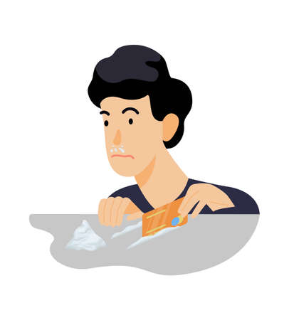 Vector illustration of young woman taking drugs and having visual illusions.のイラスト素材