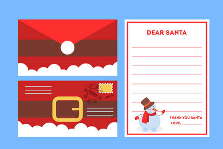 Vector illustration of letter to Santa Claus with christmas decorationのイラスト素材