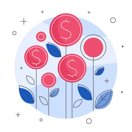 Business finance growth concept. Idea of money increase.のイラスト素材