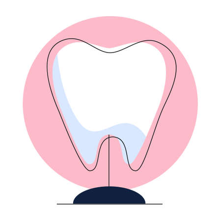 Teeth wellness concept. White healthy tooth in dental clinic.のイラスト素材