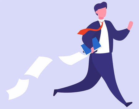 Stress at work and deadline concept. Idea of many workのイラスト素材