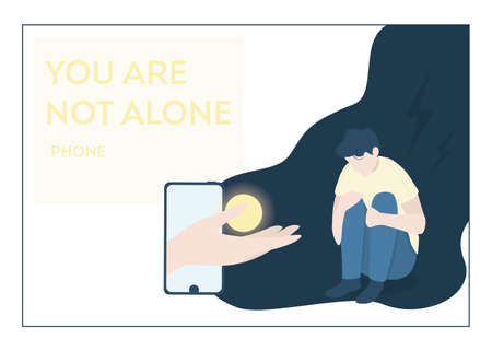 Mental health concept. Man with mental disorder.のイラスト素材