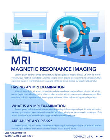 Magnetic resonance imaging advert brochure. Medical researchのイラスト素材