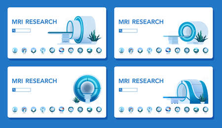 MRI clinic website concept. Medical research and diagnosis.のイラスト素材