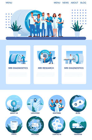 MRI clinic website concept. Medical research and diagnosis.のイラスト素材