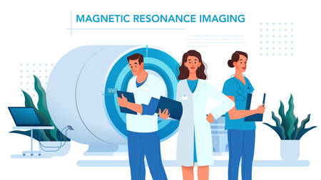 Magnetic resonance imaging. Medical research and diagnosis.のイラスト素材