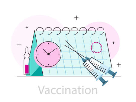 Vaccination concept. Idea of vaccine injection for protectionのイラスト素材