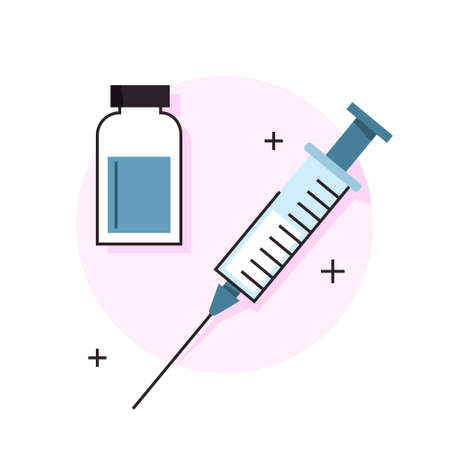Vaccination concept. Idea of vaccine injection for protectionのイラスト素材