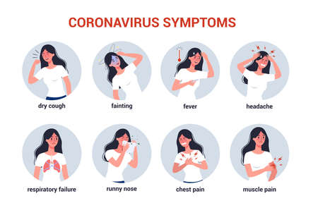 2019-nCoV symptoms and treatment. Coronovirus alert. Doctorのイラスト素材