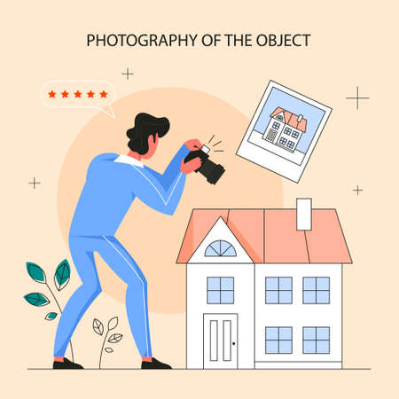 Real estate advantage infographics. Photography of the real estateのイラスト素材