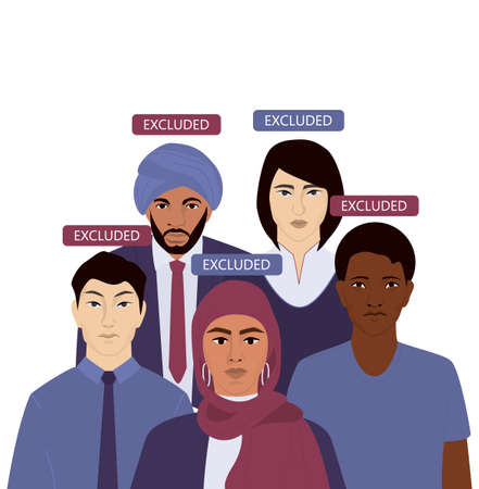 National origin discrimination concept web or ad banner. Groupのイラスト素材