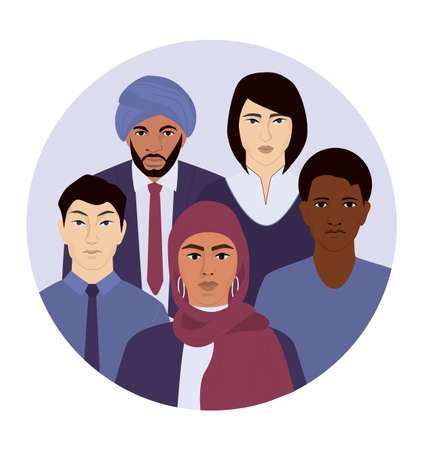 National origin diversity. Group of people of different race, nationality