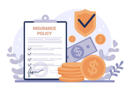 Insurance web banner set. Idea of security and protection of propertyのイラスト素材