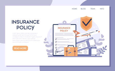 Insurance web banner set. Idea of security and protection of propertyのイラスト素材
