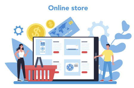 Air conditioning repair and instalation service online platformのイラスト素材