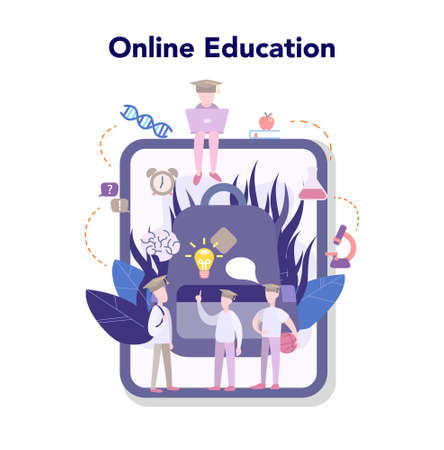 Learning system, online education service, idea of studying platformのイラスト素材