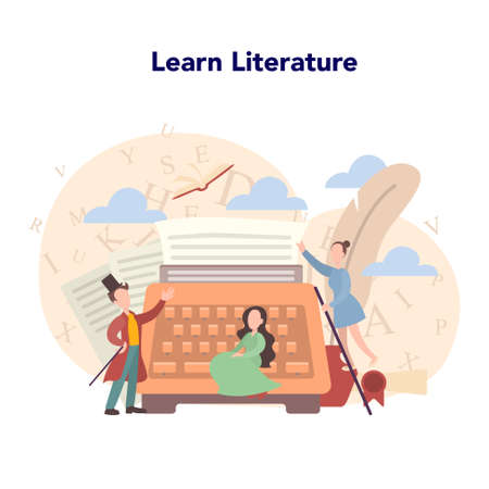 Literature school subject. Idea of education and knowledge.のイラスト素材