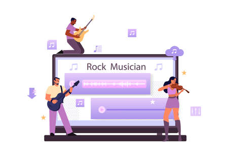 Music streaming service and platform concept. Modern rock popのイラスト素材