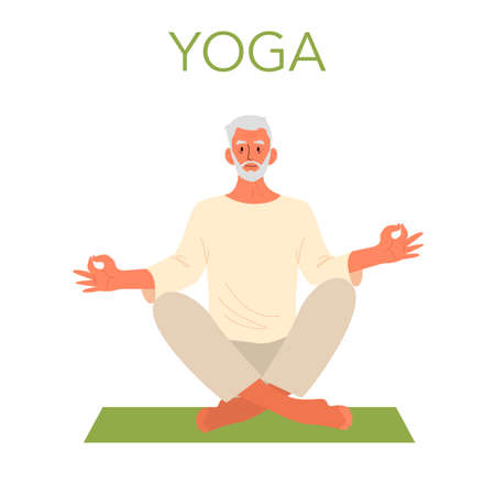 Old Man Doing Yoga Asana Or Exercise For Senior Physical And Mentalのイラスト 素材 ストックフォト 写真素材のstock Foto ストックドットフォト
