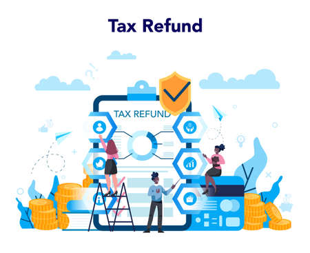 Tax refund concept. Tax declaration approved. Idea of accountingのイラスト素材