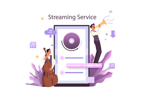 Music streaming service and platform concept. Modern rock popのイラスト素材