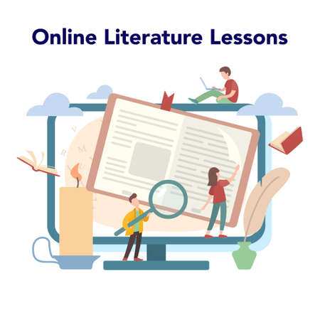 Literature school subject set. Idea of education and knowledge.のイラスト素材