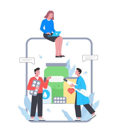 Online consultation with doctor. Remote medical treatment platformのイラスト素材