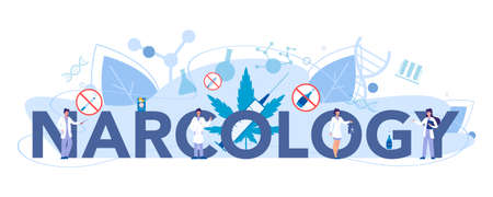 Narcology typographic header concept. Professional medical specialistのイラスト素材