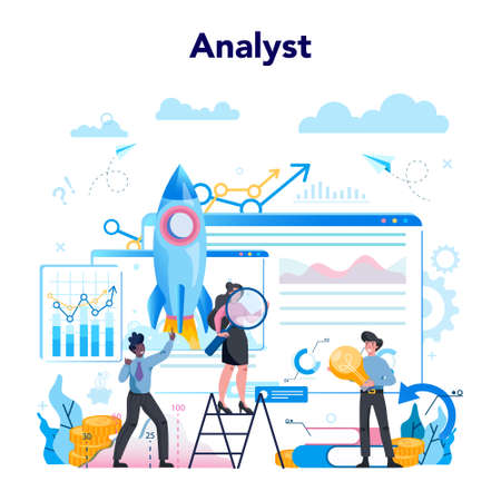Business analyst concept. Business strategy and projectのイラスト素材